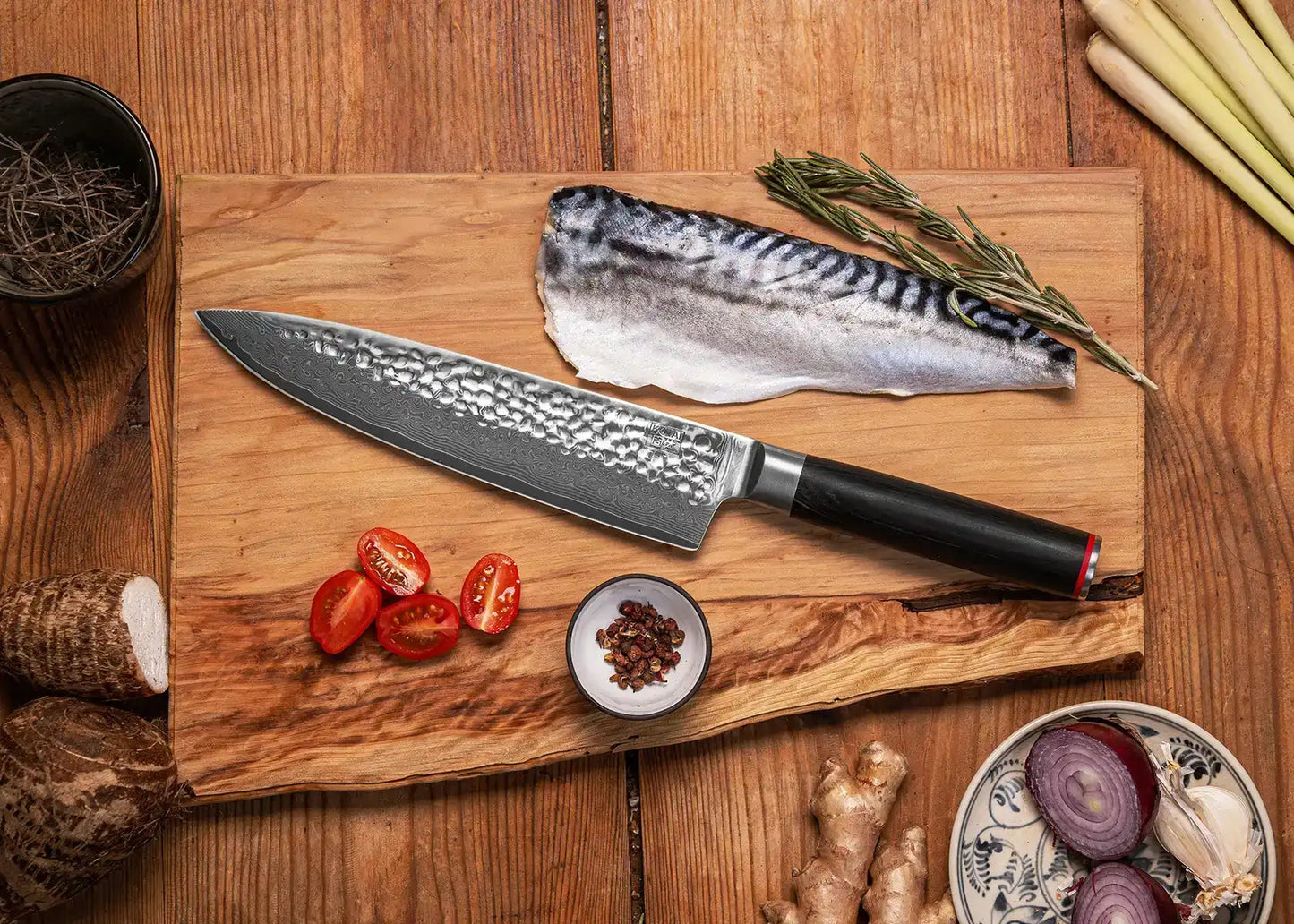 Gyuto (couteau de chef) - lame de 20 cm - collection PAKKA DAMAS