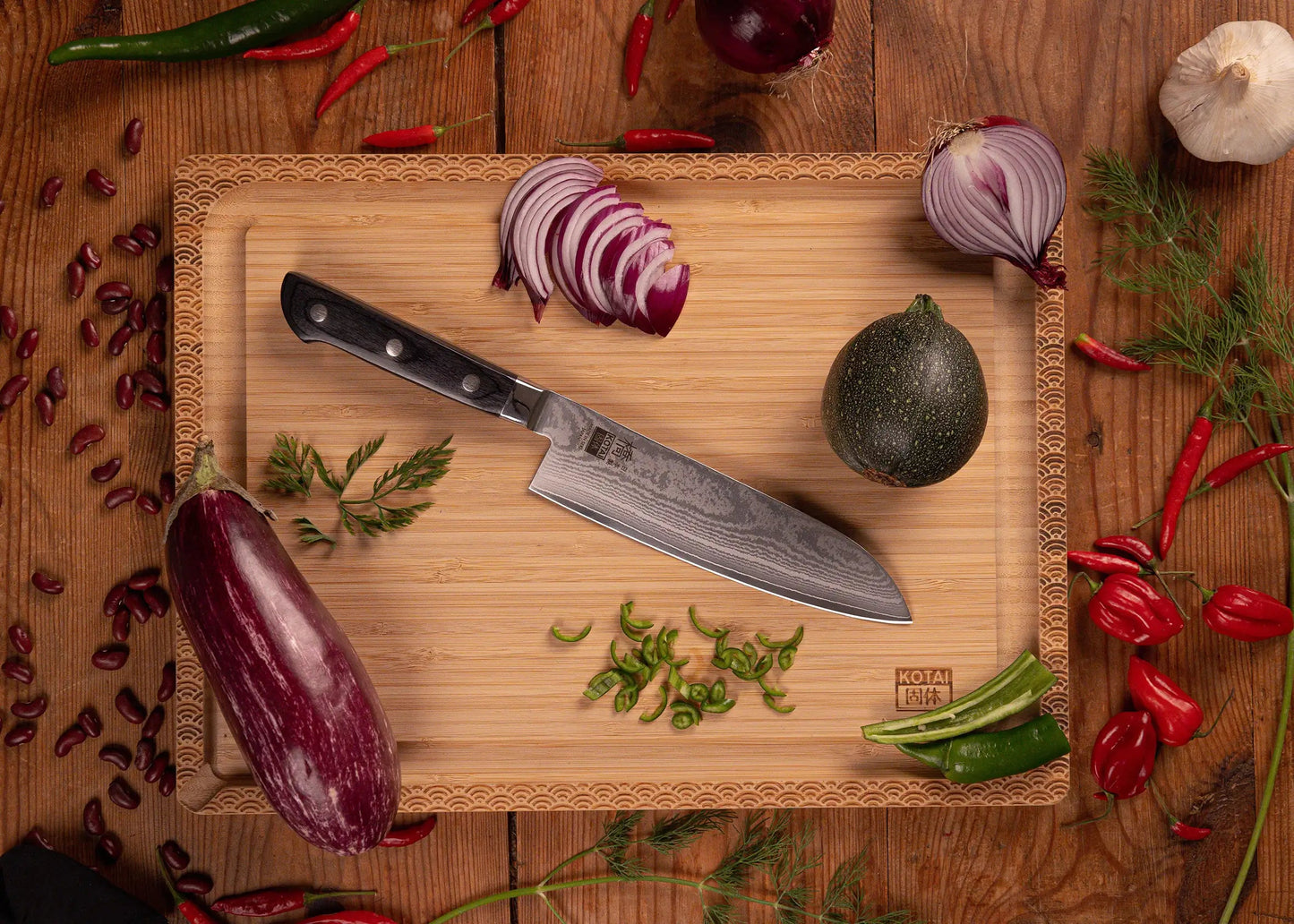 Couteau Santoku 180 mm - Collection Hashi Damas