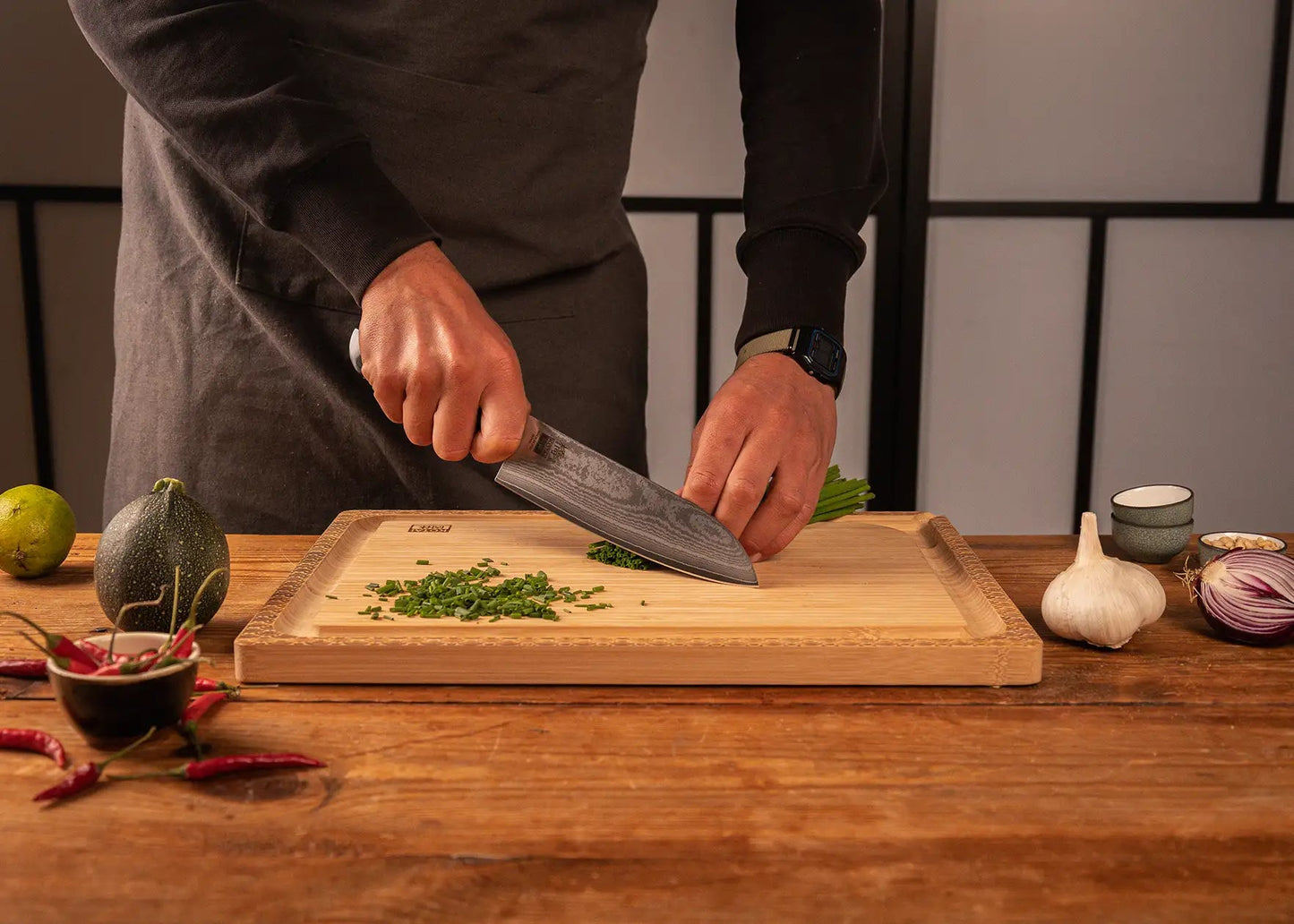 Couteau Santoku 180 mm - Collection Hashi Damas