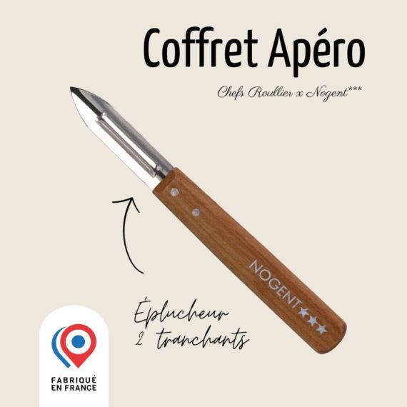 COFFRET CHEFS CUISINE CERISIER (EPLUCHEUR, OFFICE 9CM, TOMATE 11CM, SANTOKU 11CM)