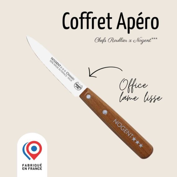 COFFRET CHEFS CUISINE CERISIER (EPLUCHEUR, OFFICE 9CM, TOMATE 11CM, SANTOKU 11CM)