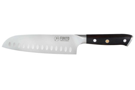Couteau de cuisine japonais Santoku 18 cm manche Ébène