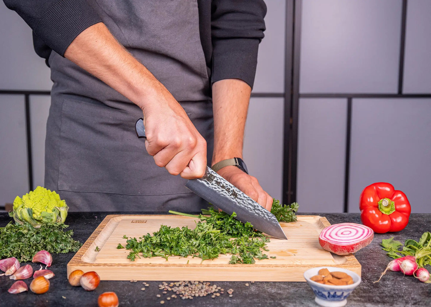 Santoku Bunka - lame de 18 cm - collection TSUBAME