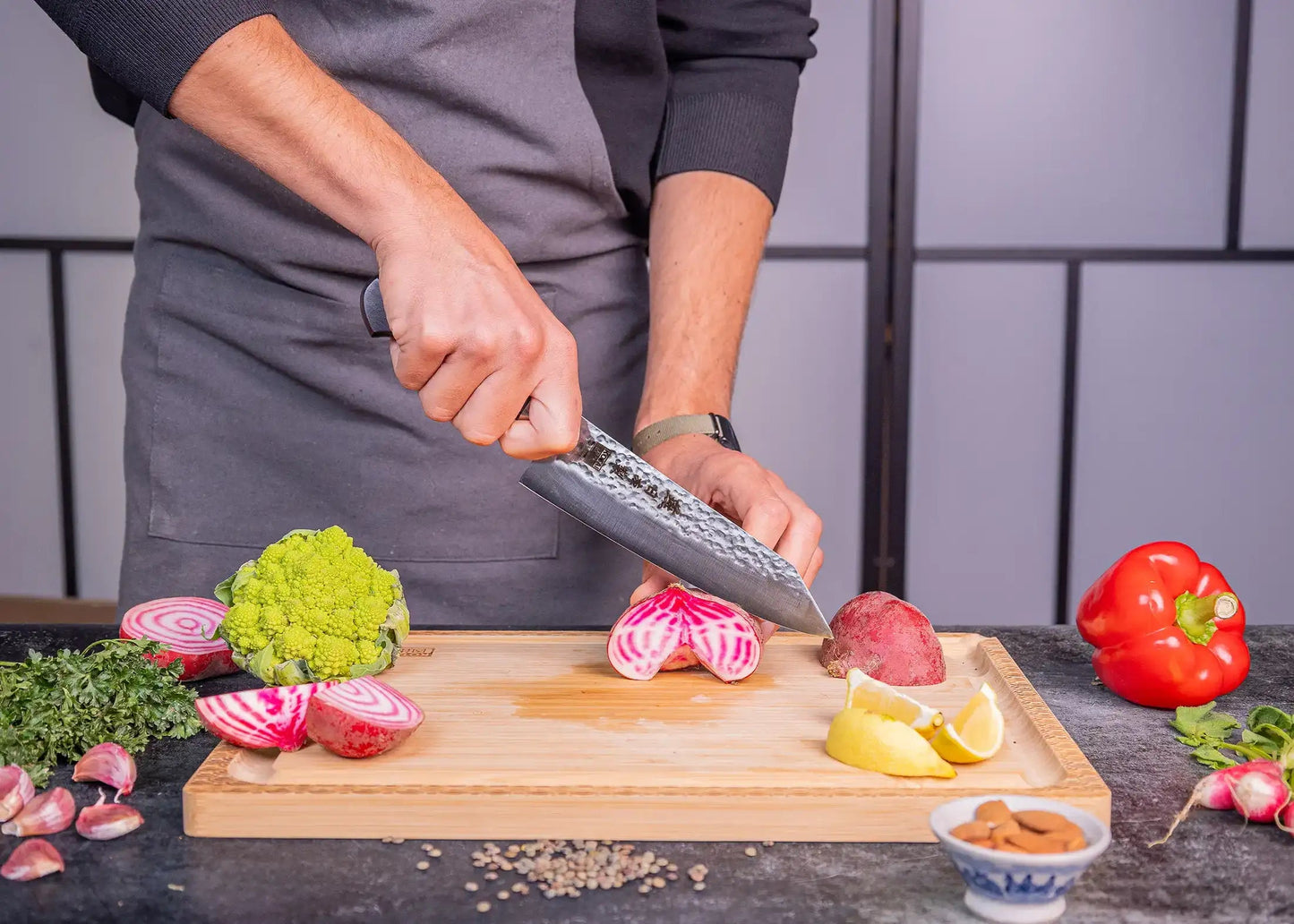 Santoku Bunka - lame de 18 cm - collection TSUBAME