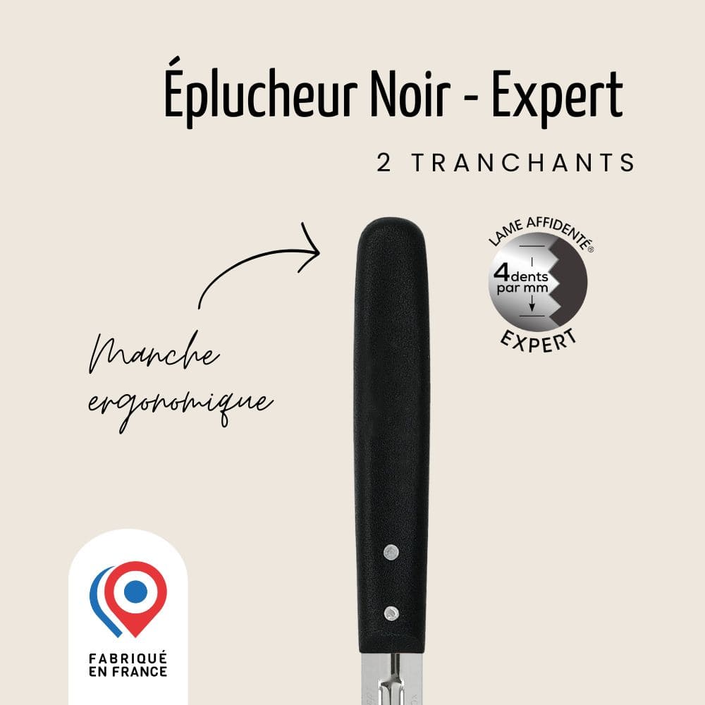 EPLUCHEUR 2 TRANCHANTS AFFIDENTE® NOIR