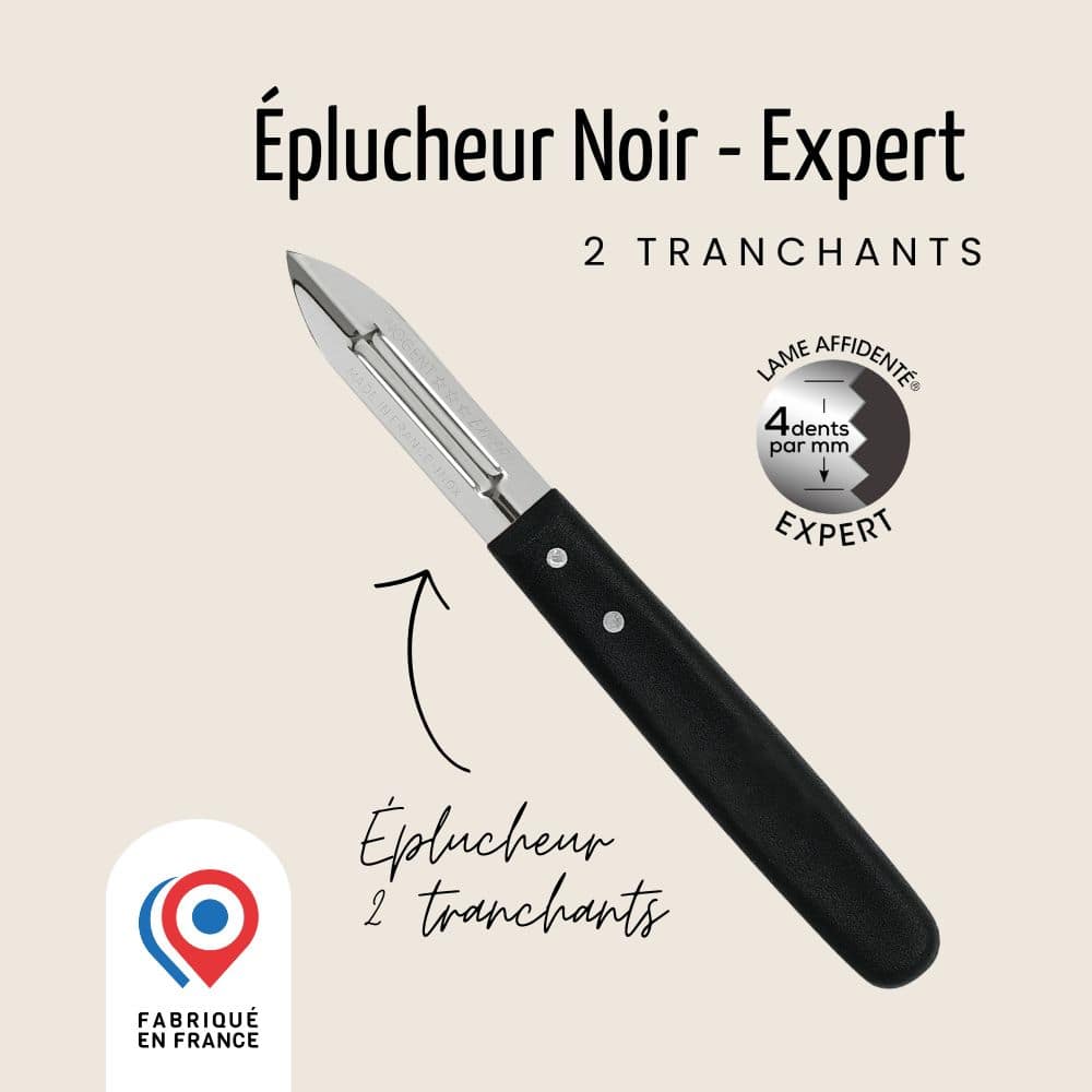 EPLUCHEUR 2 TRANCHANTS AFFIDENTE® NOIR