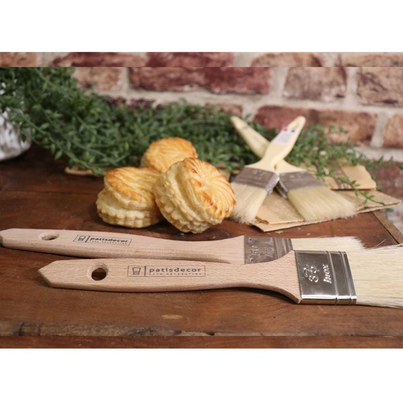 Pinceau pâtisserie plat en soie 25 à 50 mm