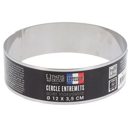 Cercle entremets en inox, hauteur 3.5 cm de 10 cm à 30 cm