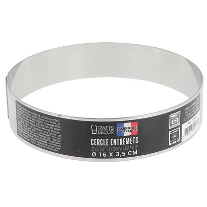 Cercle entremets en inox, hauteur 3.5 cm de 10 cm à 30 cm
