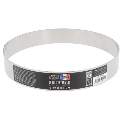 Cercle entremets en inox, hauteur 3.5 cm de 10 cm à 30 cm