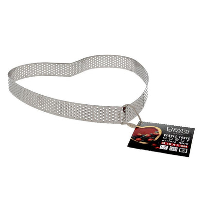 Cercle à tartes et gâteaux perforé en Cœur, hauteur 2 cm