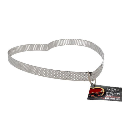Cercle à tartes et gâteaux perforé en Cœur, hauteur 2 cm