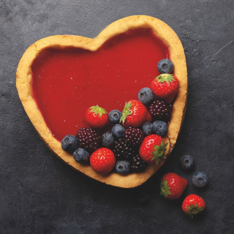 Cercle à tartes et gâteaux perforé en Cœur, hauteur 2 cm