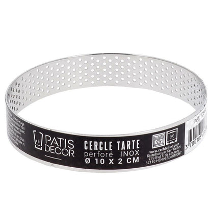 Cercle à tarte perforée hauteur 2 cm
