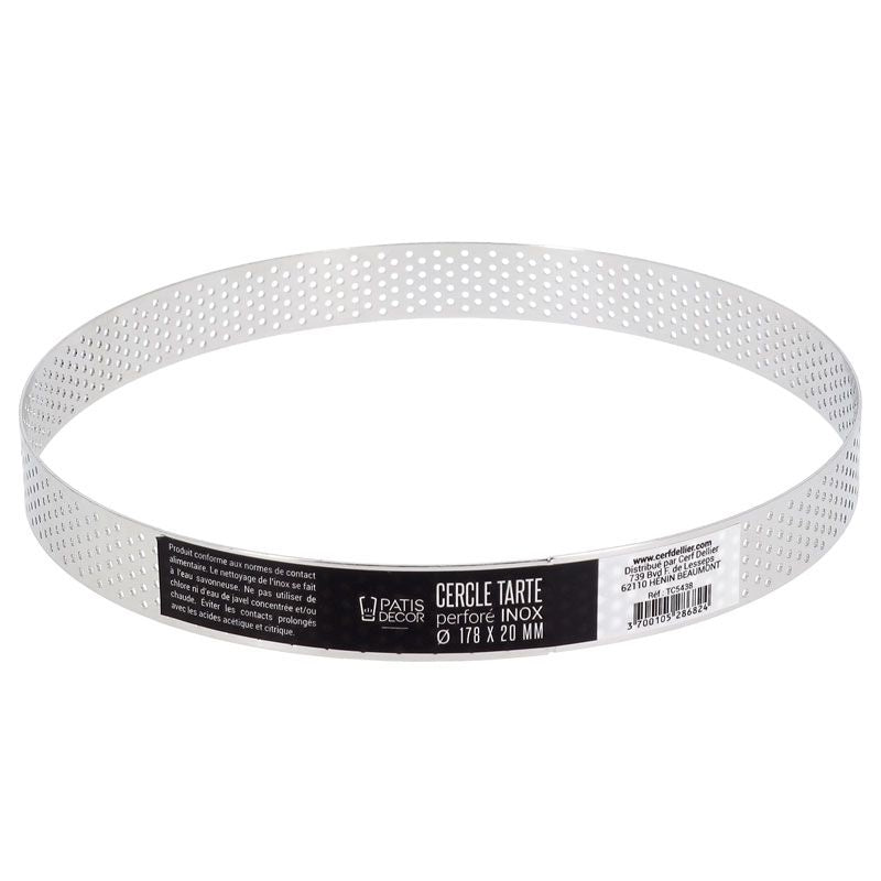 Cercle à tarte perforée hauteur 2 cm