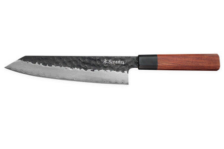 Couteau de chef japonais Kiritsuke lame martelée 21 cm, manche en sequioa