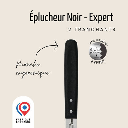 EPLUCHEUR 2 TRANCHANTS AFFIDENTE® NOIR