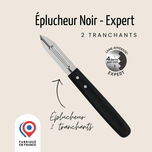 EPLUCHEUR 2 TRANCHANTS AFFIDENTE® NOIR