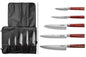 Mallette 5 couteaux de cuisine japonais professionnels (chef 20cm, santoku 17cm, découper 20cm, universel 12cm, office 9cm)