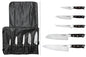 Mallette 5 couteaux de cuisine professionnels (office 9cm, universel 15cm, désosseur 15cm, santoku alvéolé 18cm, chef 21cm)