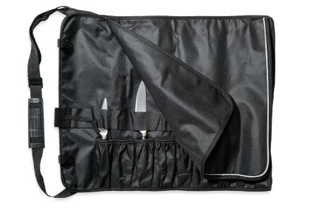 Mallette 5 couteaux de cuisine professionnels (office 9cm, universel 15cm, désosseur 15cm, santoku alvéolé 18cm, chef 21cm)