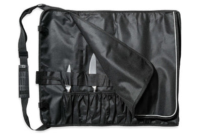 Mallette 5 couteaux de cuisine professionnels (office 9cm, universel 15cm, désosseur 15cm, santoku alvéolé 18cm, chef 21cm)