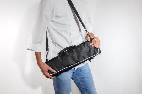 Mallette 5 couteaux de cuisine professionnels (office 9cm, universel 15cm, désosseur 15cm, santoku alvéolé 18cm, chef 21cm)