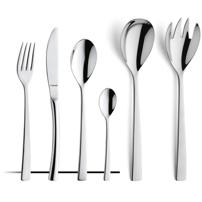 Ménagère 49 pièces Inox 18/10 brillant avec service à salade et louche