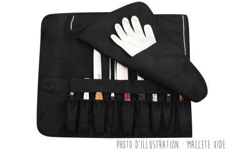 Trousse vide pour 9 couteaux de cuisine + 2 poches de rangement